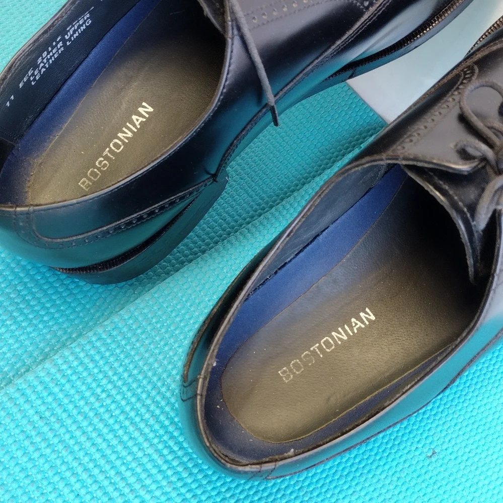 Bostonian Men's Lace Up Black Leather Dress Shoes Derby - Size 11